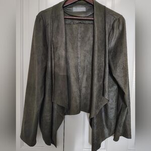 Dark Olive Faux Suede Jacket